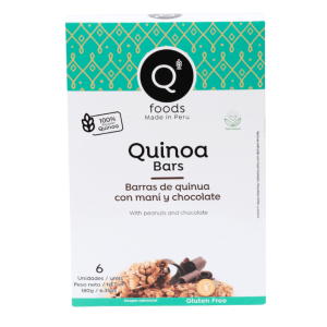 QFoods Quinoa Bar with Peanut and Chocolate 6 x 30g(display with 6 bars)